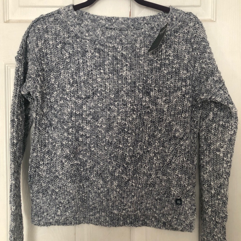 NWT Abercrombie and Fitch blue/ grey sweater